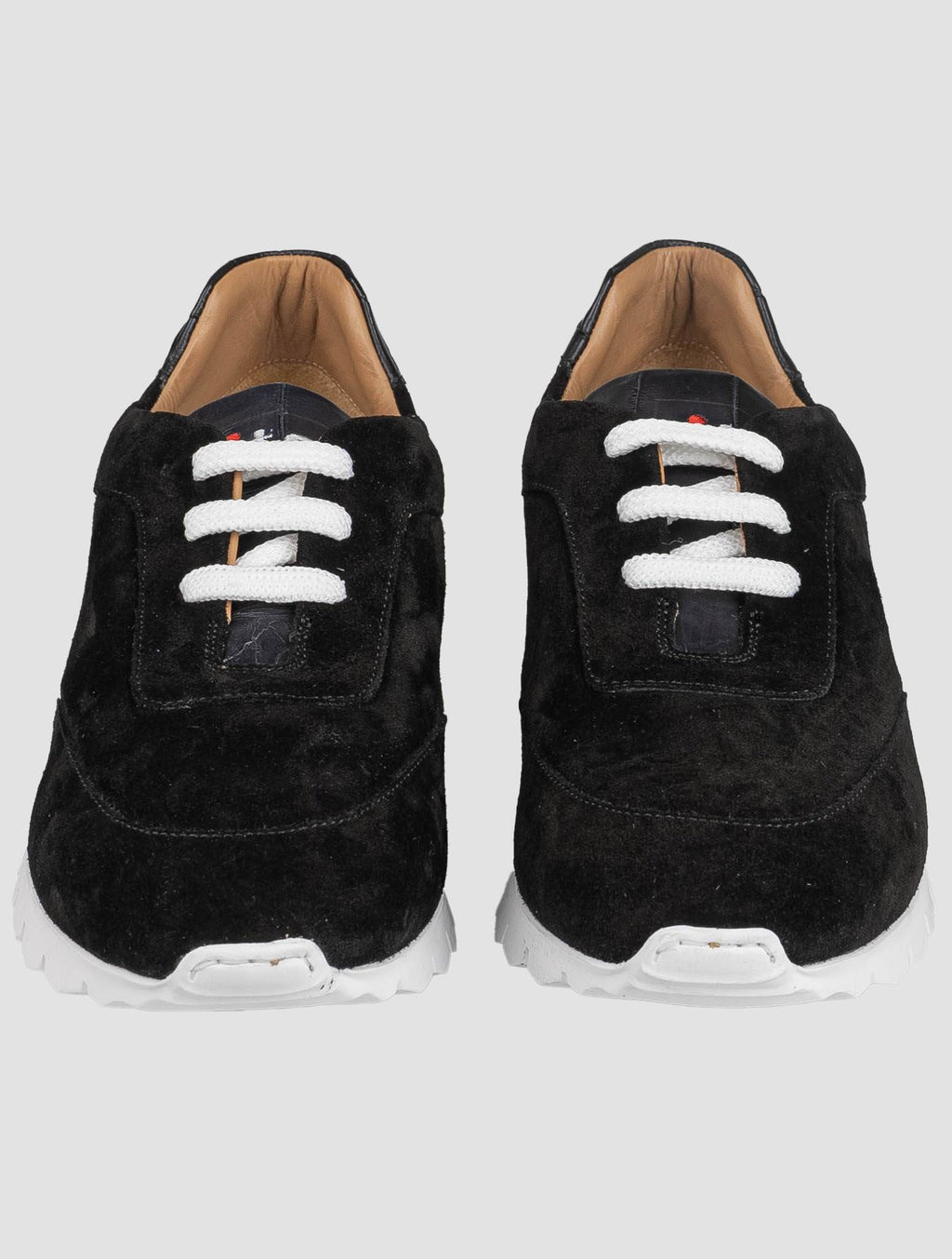 Kiton Kiton Black Leather Suede Leather Crocodile Sneakers Black 001