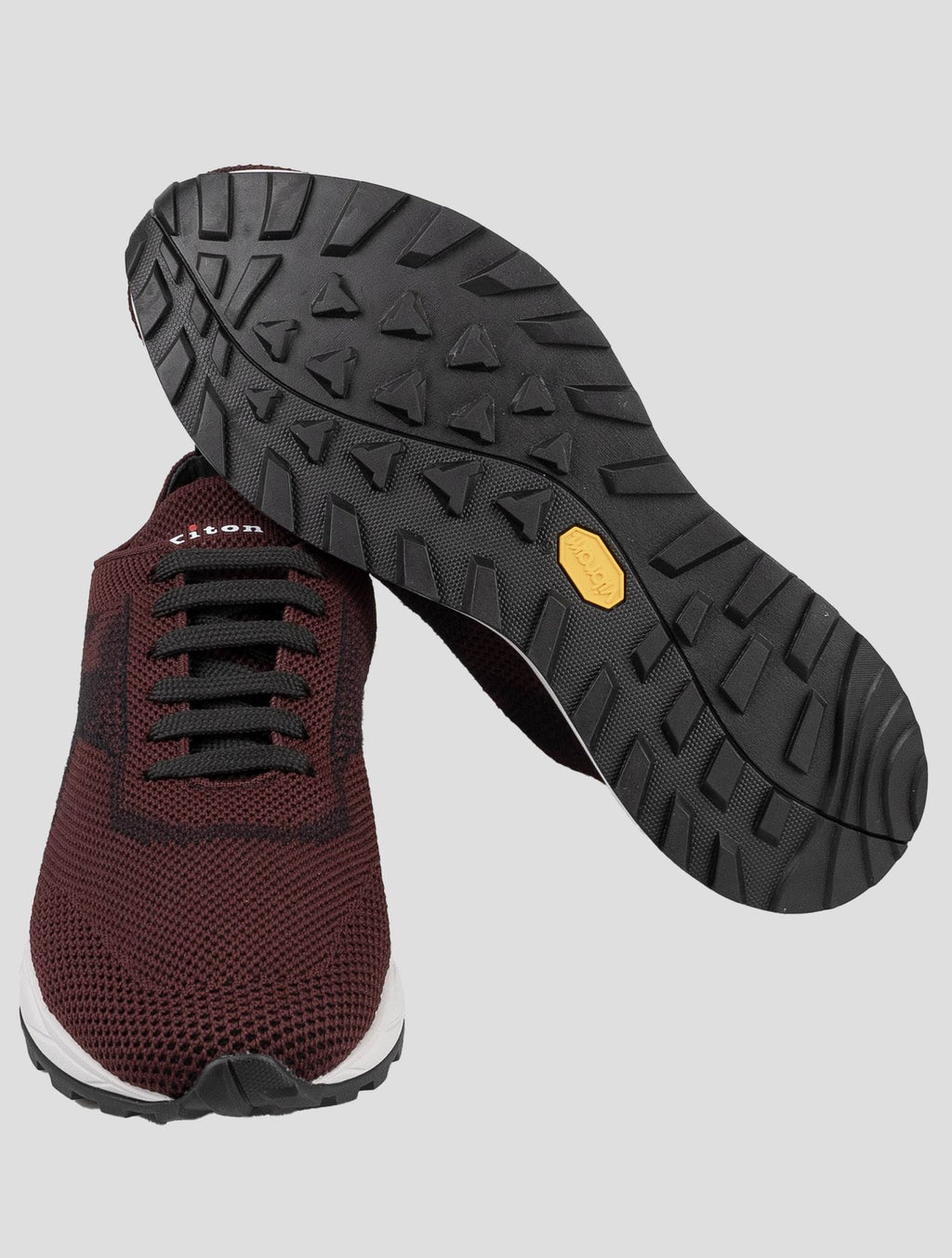 Kiton Burgundy Pl Pu Wool Sneakers