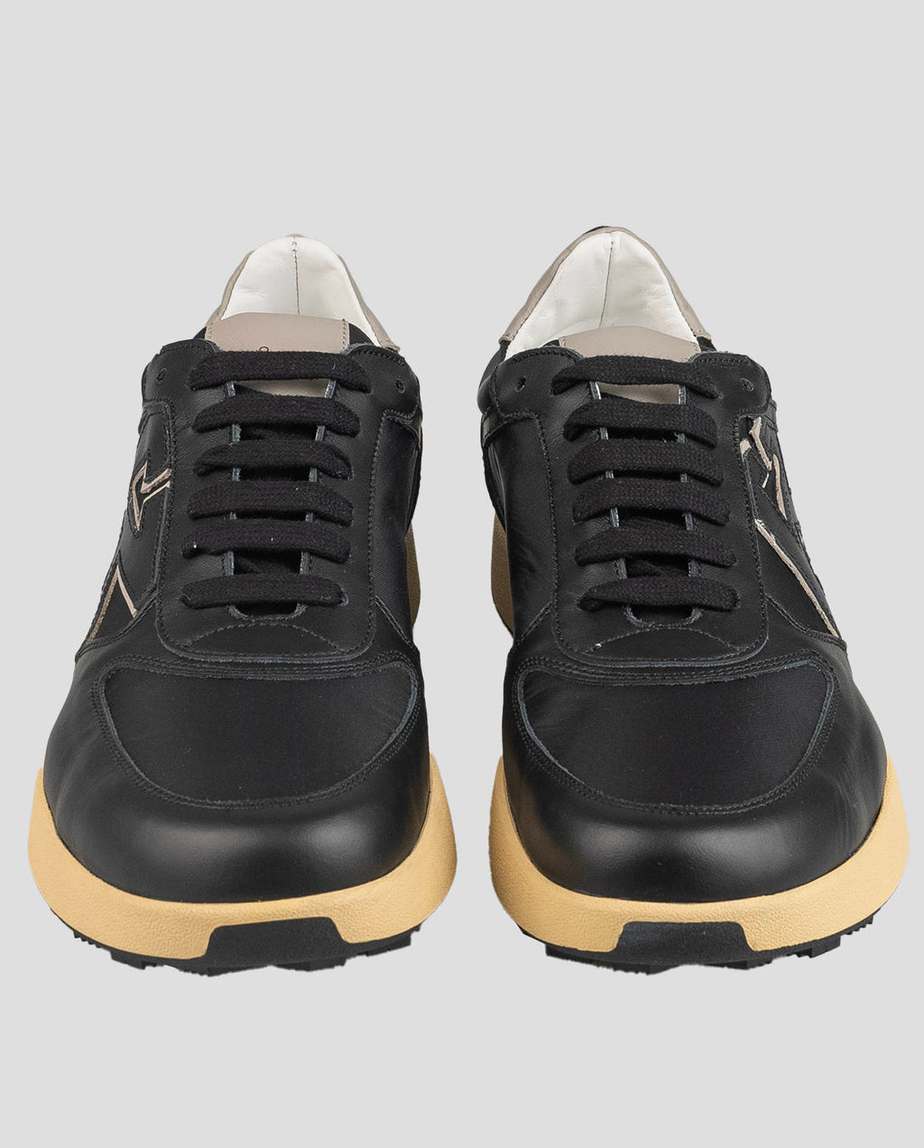 Kiton Kiton Black Leather Pl Sneakers Black 001