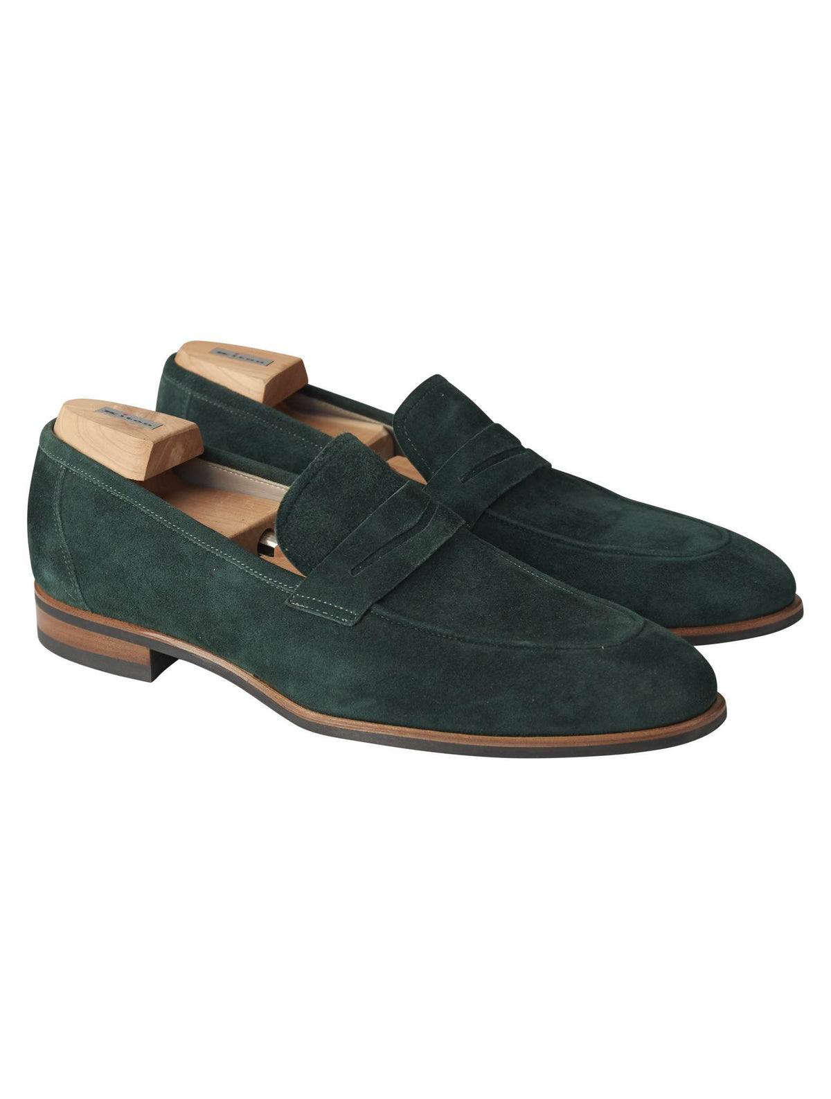 Kiton Kiton Green Leather Suede Loafers Green 000