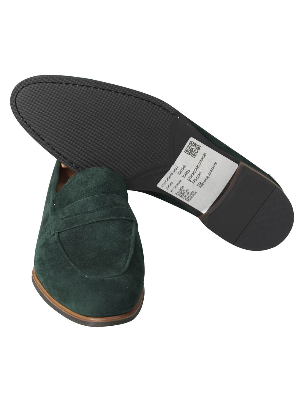 Kiton Green Leather Suede Loafers