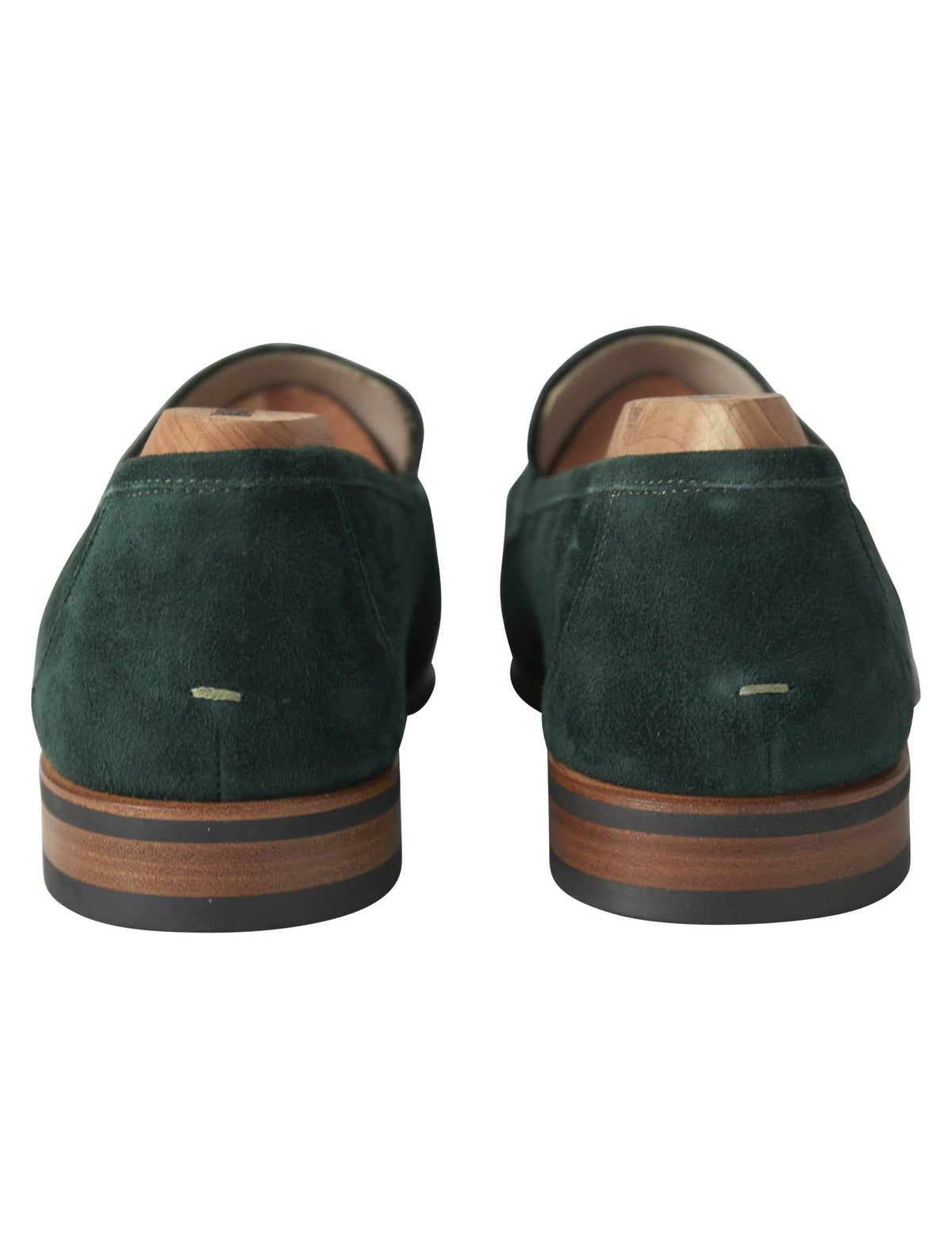 Kiton Green Leather Suede Loafers