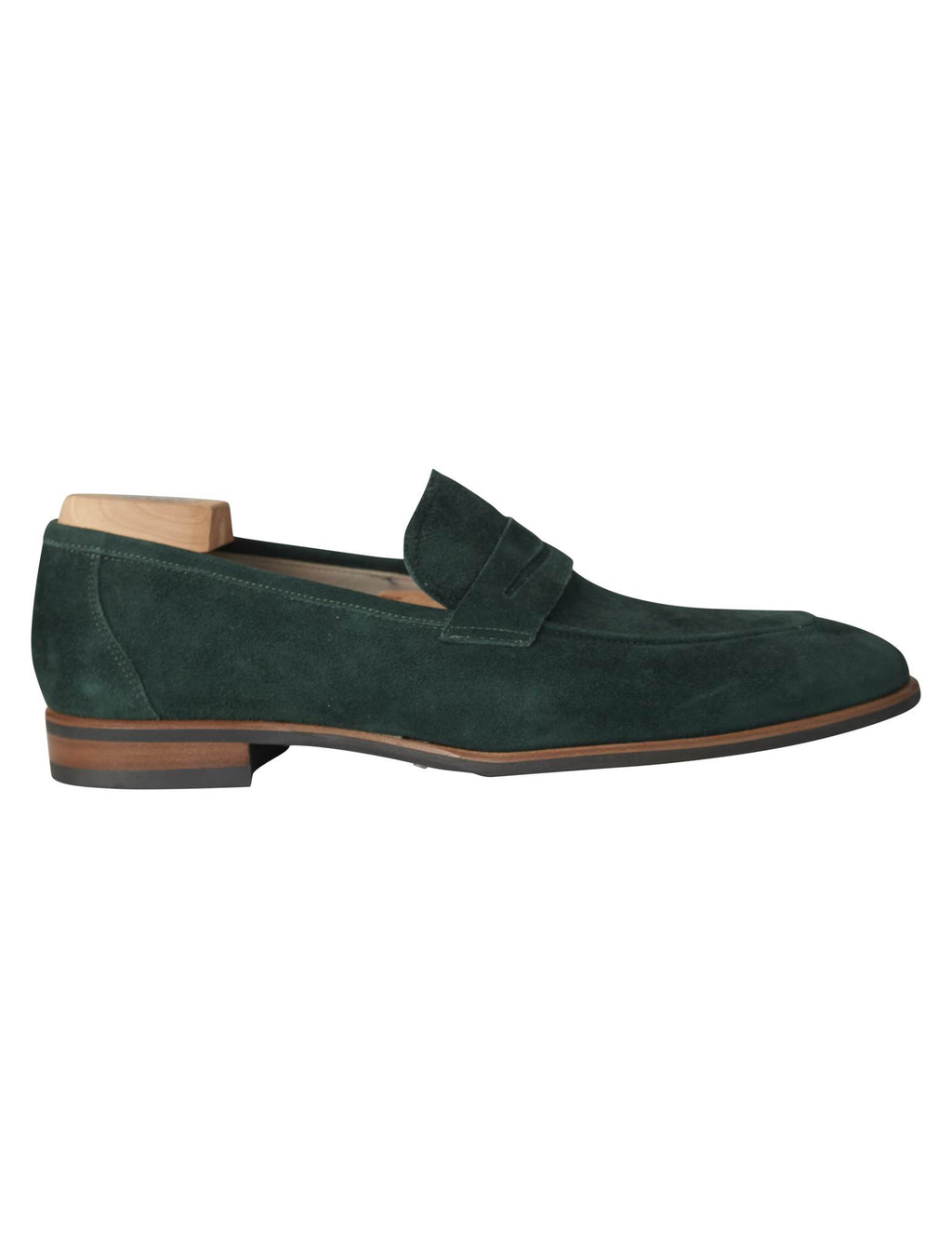 Kiton Green Leather Suede Loafers