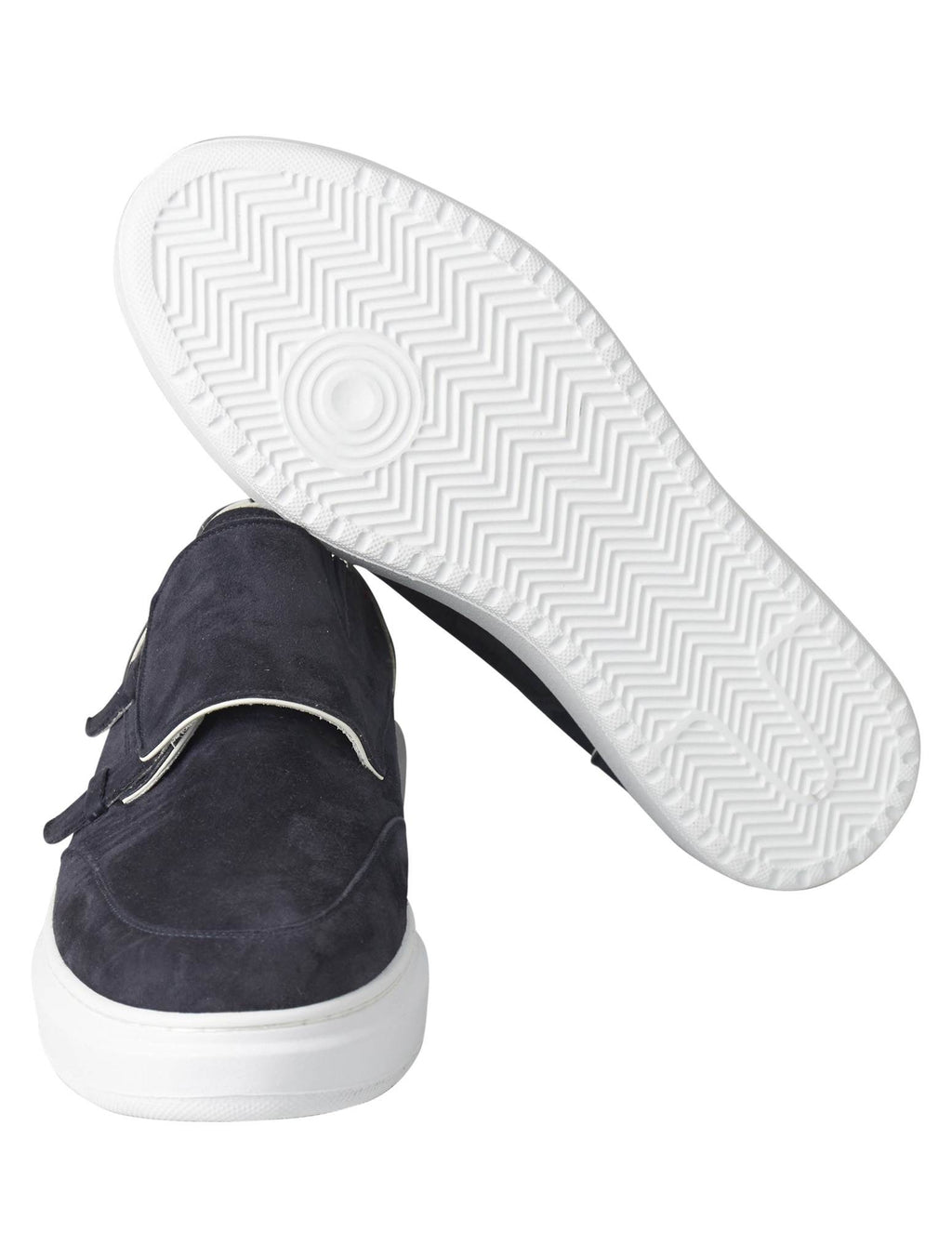 Kiton Blue Leather Suede Sneaker