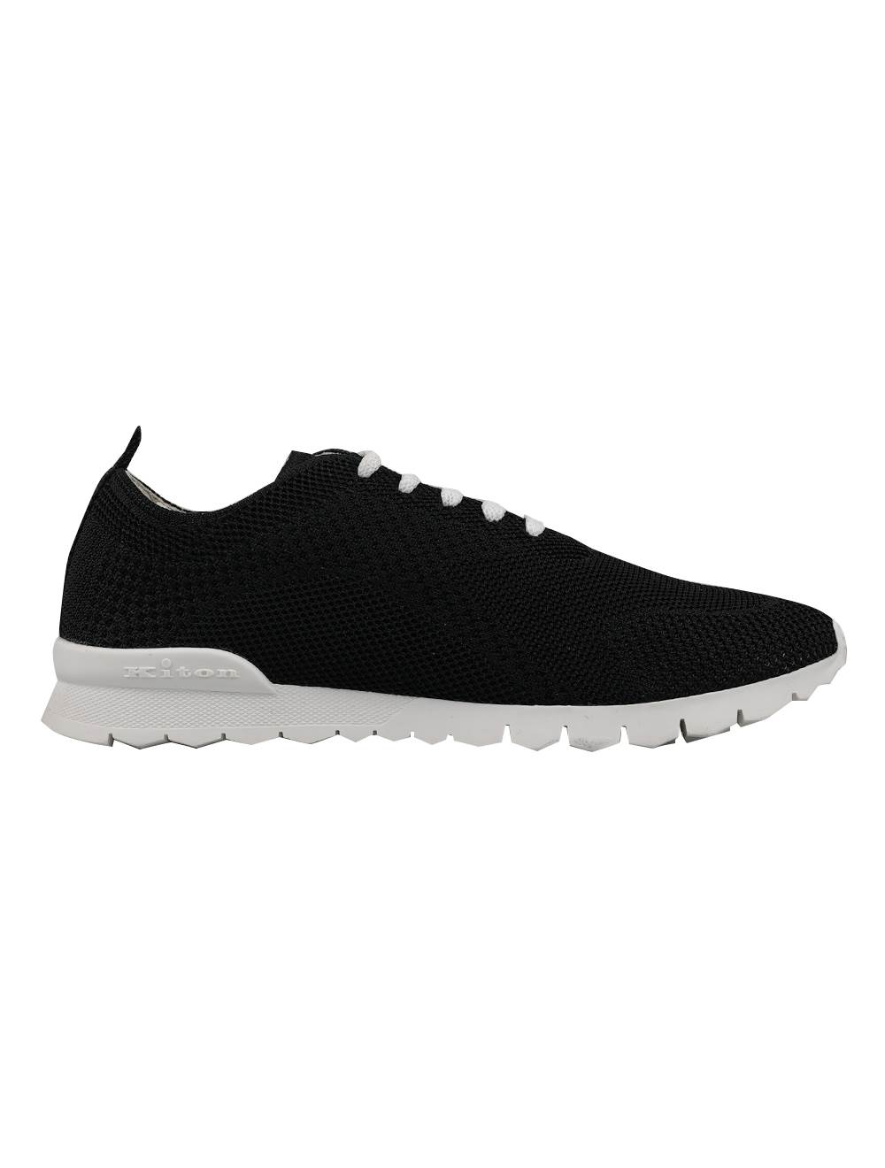 Kiton Black Cotton Ea Sneakers