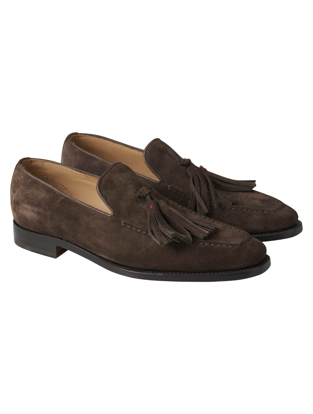 Kiton Brown Leather Suede Loafers