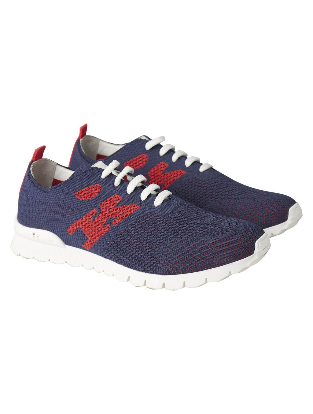 Kiton Kiton Blue Red Cotton Ea Sneaker Fits Blue / Red 000