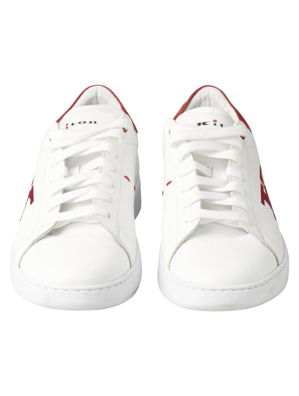 Kiton Kiton White Red Leather Sneaker White / Red 001