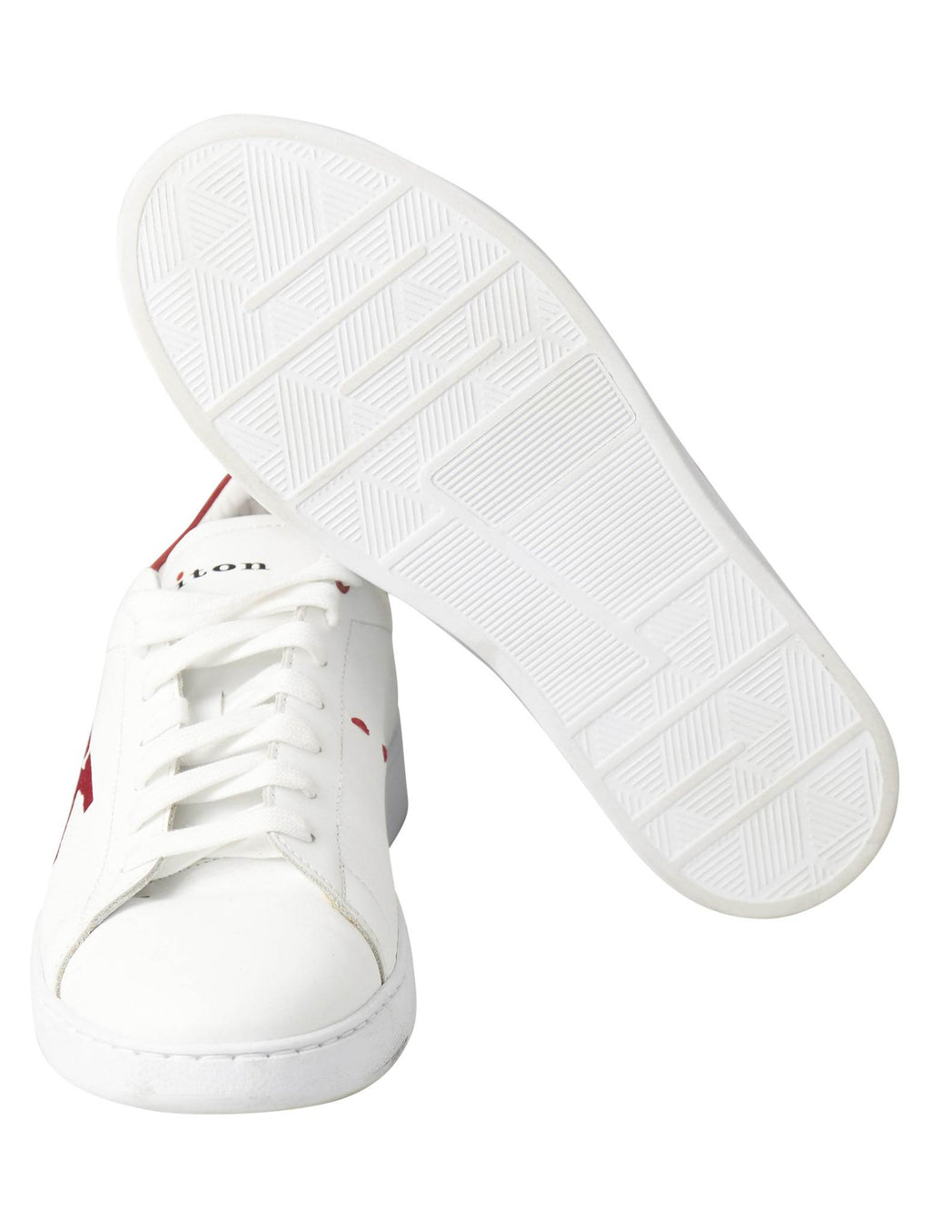 Kiton White Red Leather Sneaker
