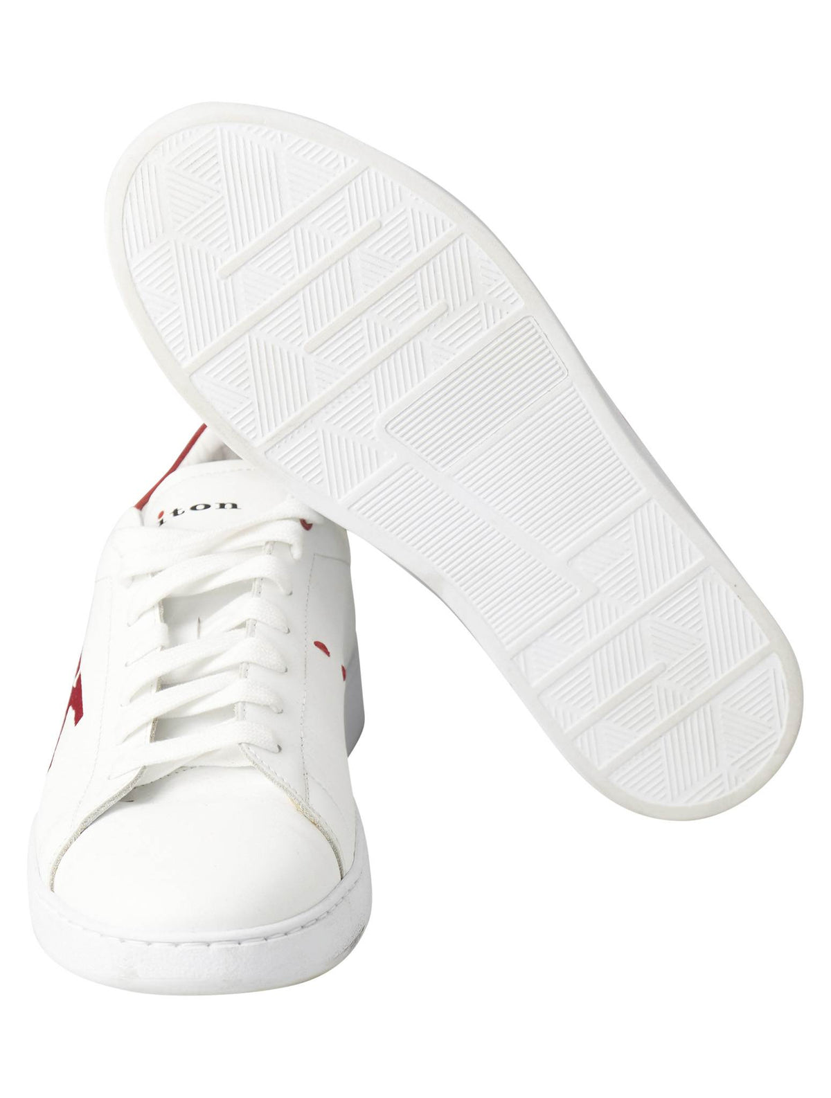 Kiton White Red Leather Sneaker