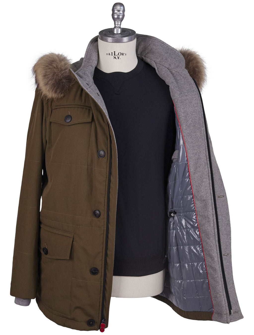 Kiton Pl Cotton With Raccoon Fur Coat