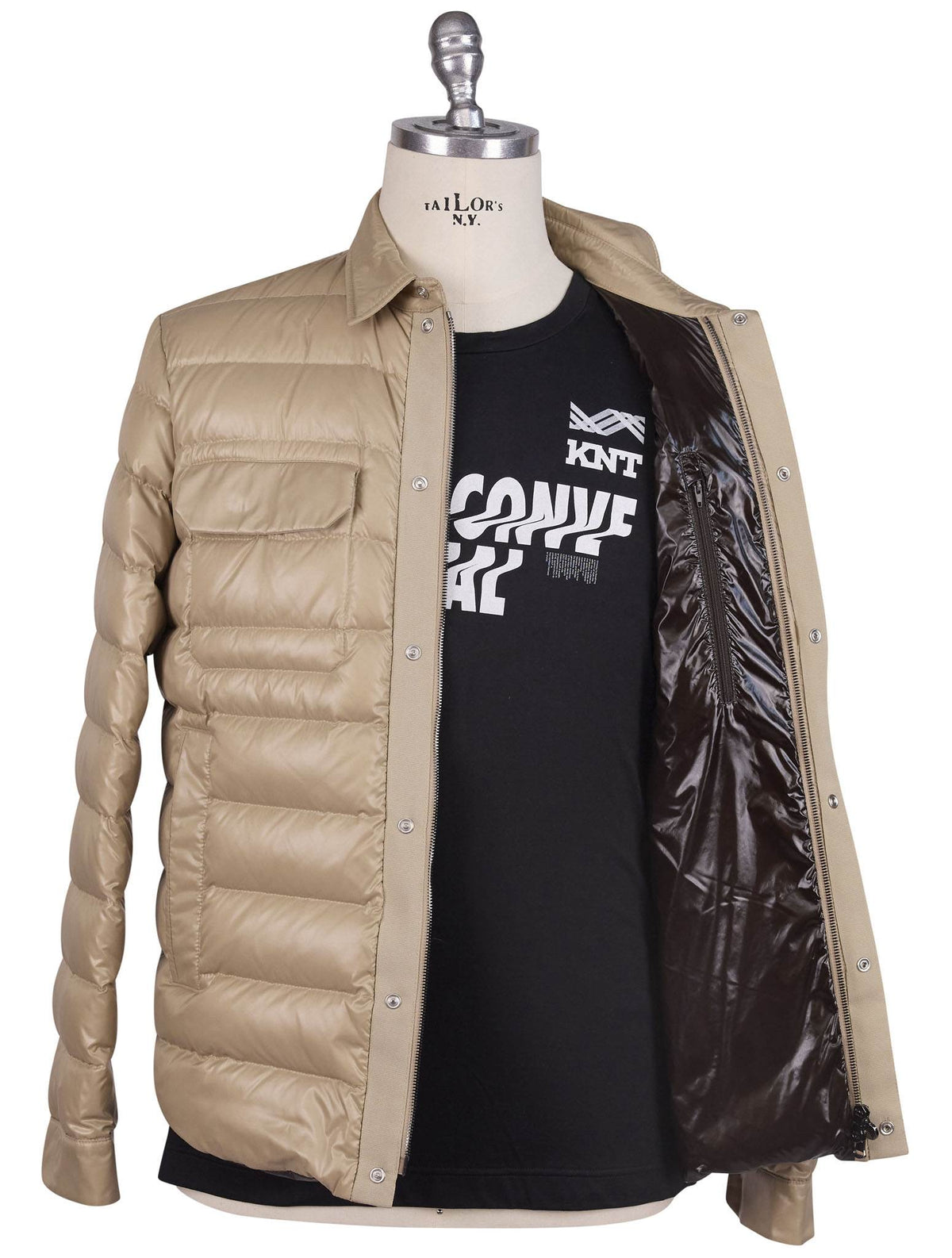 Kiton Beige Nylon Pa Pu Coat