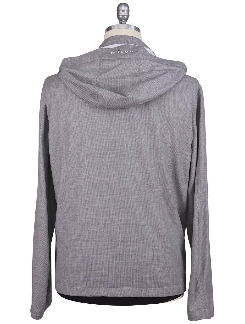 Kiton Gray Virgin Wool Pa Coat