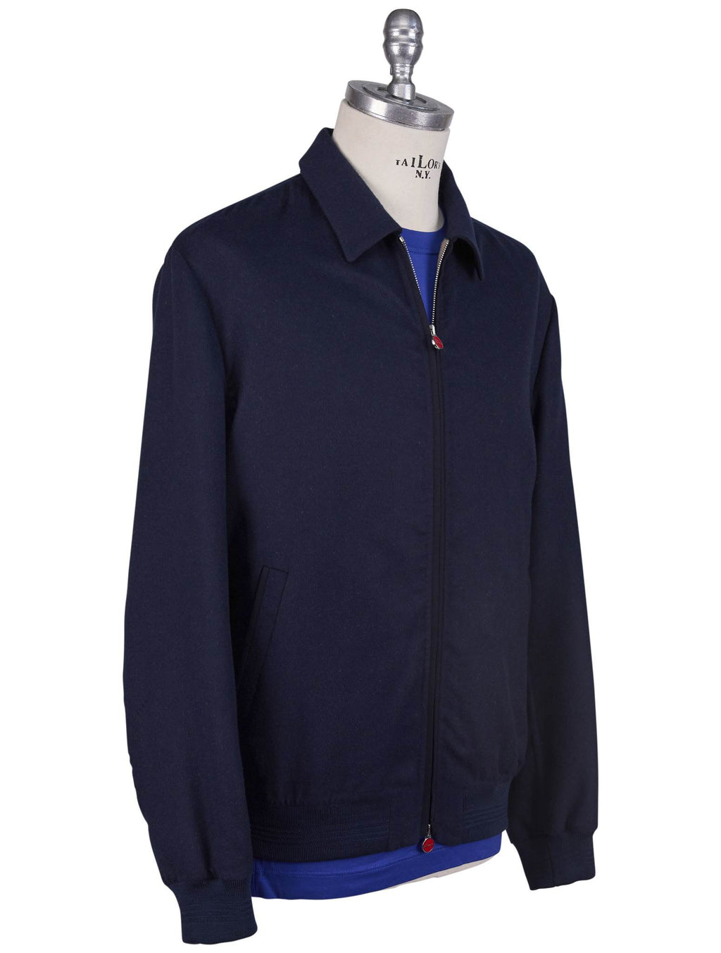 Kiton Blue Cashmere Silk Coat