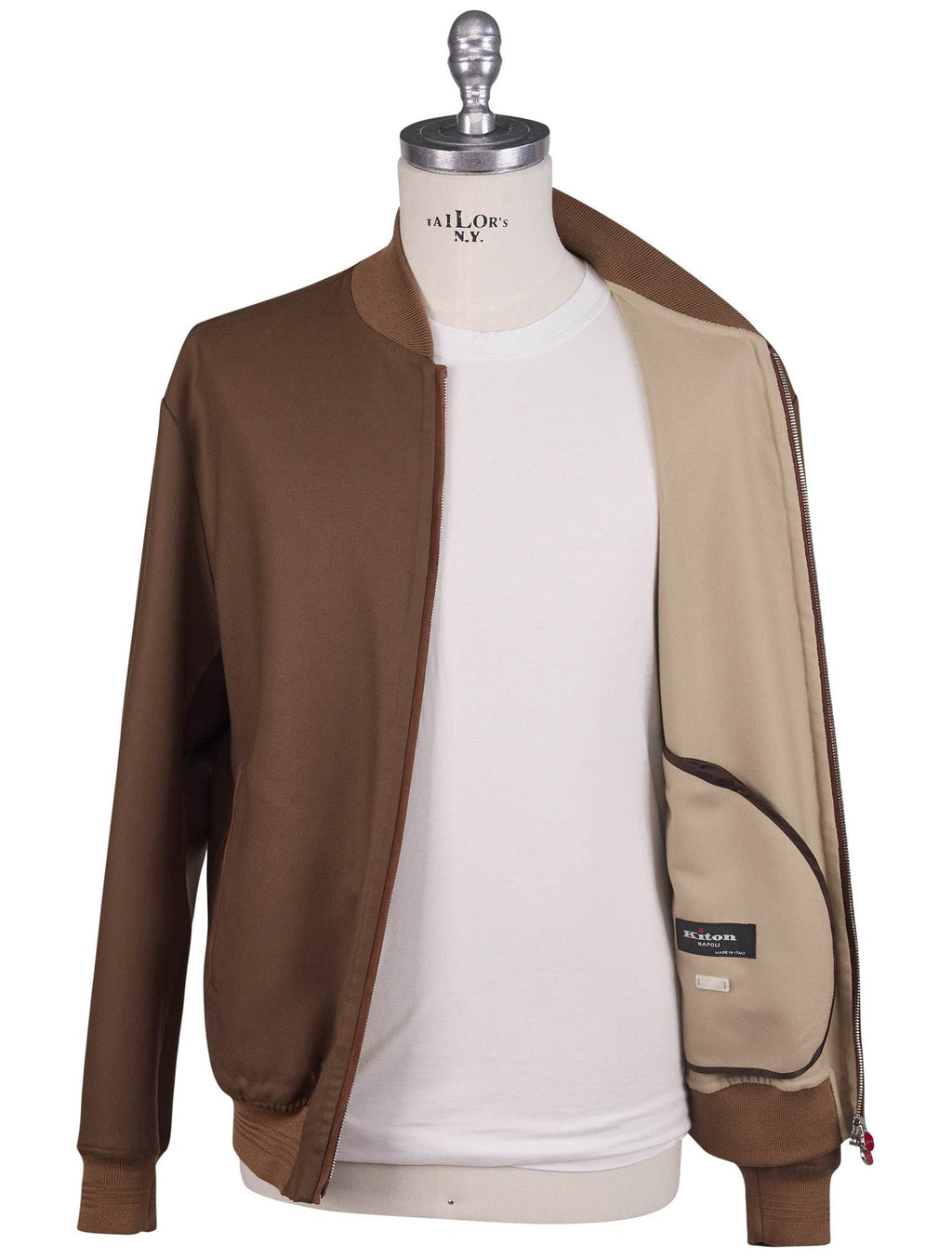 Kiton Brown Wool Ea Coat