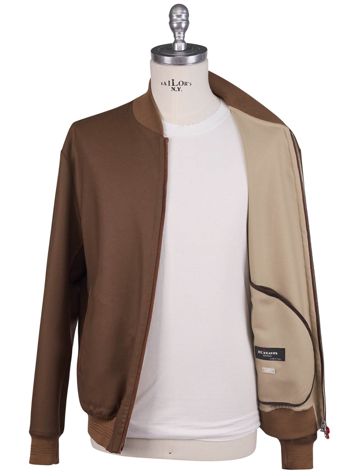 Kiton Brown Wool Ea Coat