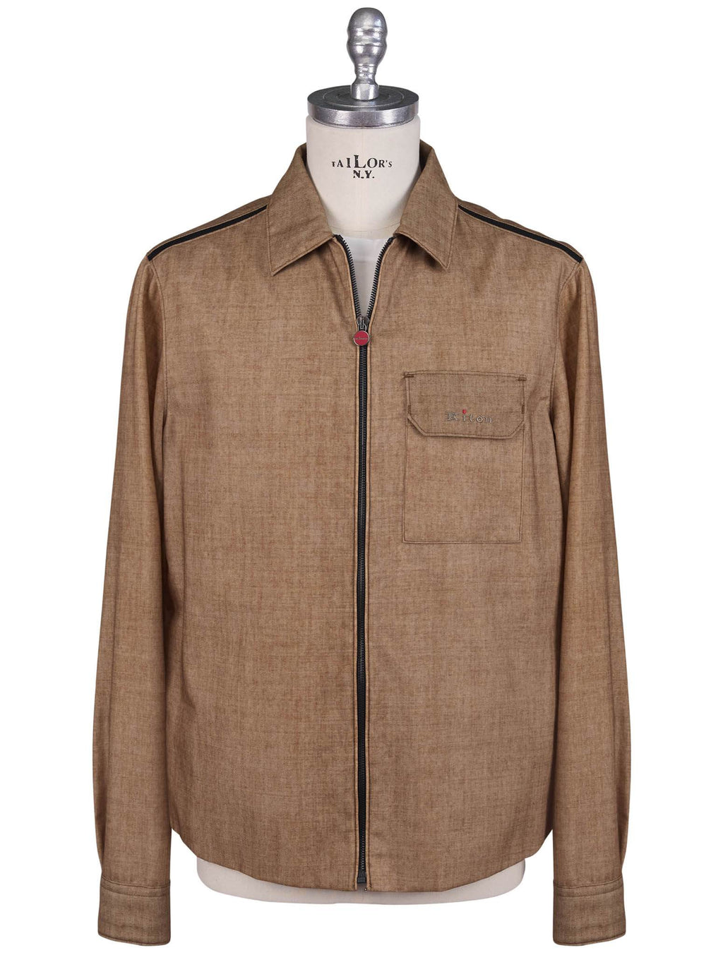 Kiton Brown Wool Pa Coat