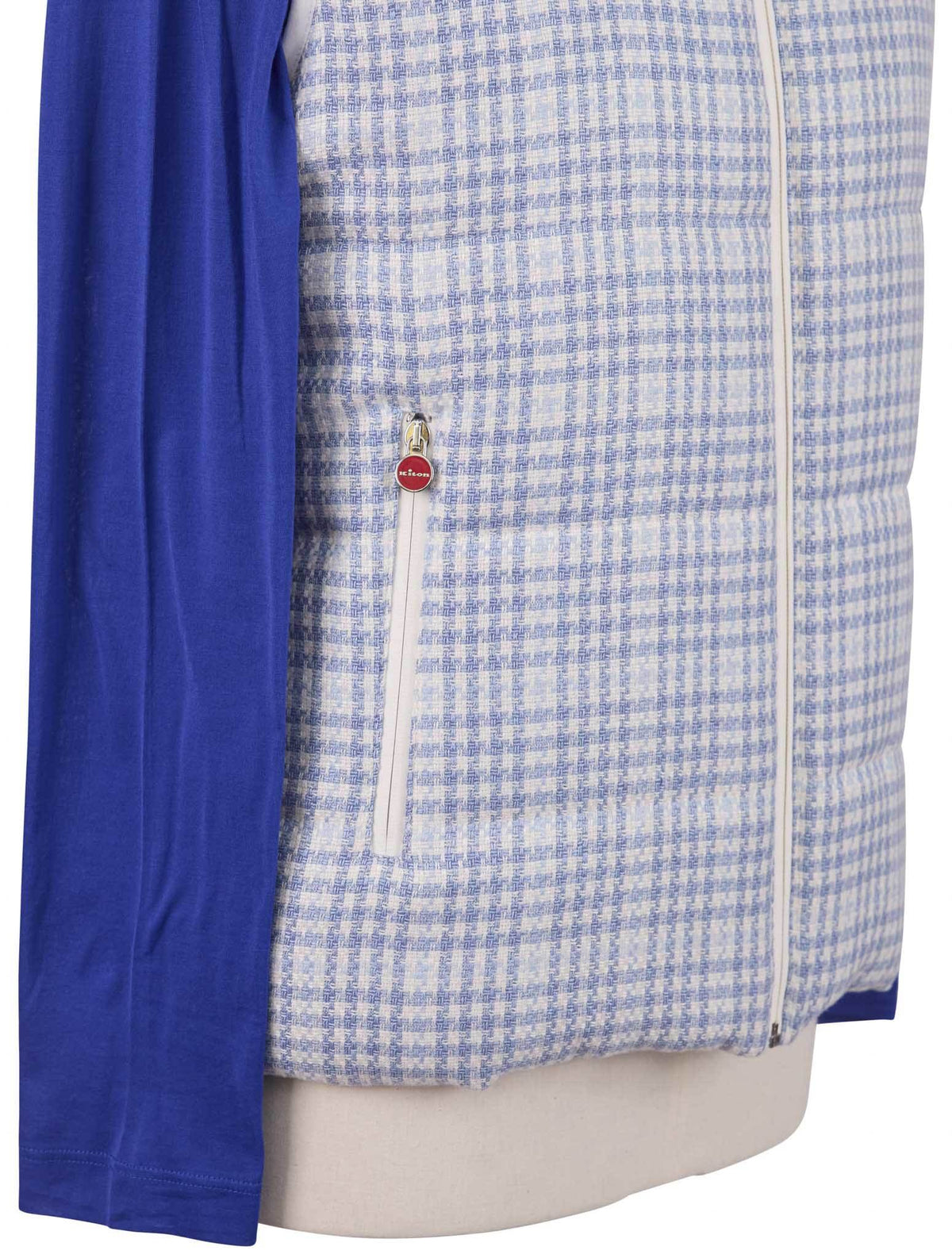 Kiton Light Blue White Linen Cashmere Virgin Wool Vest