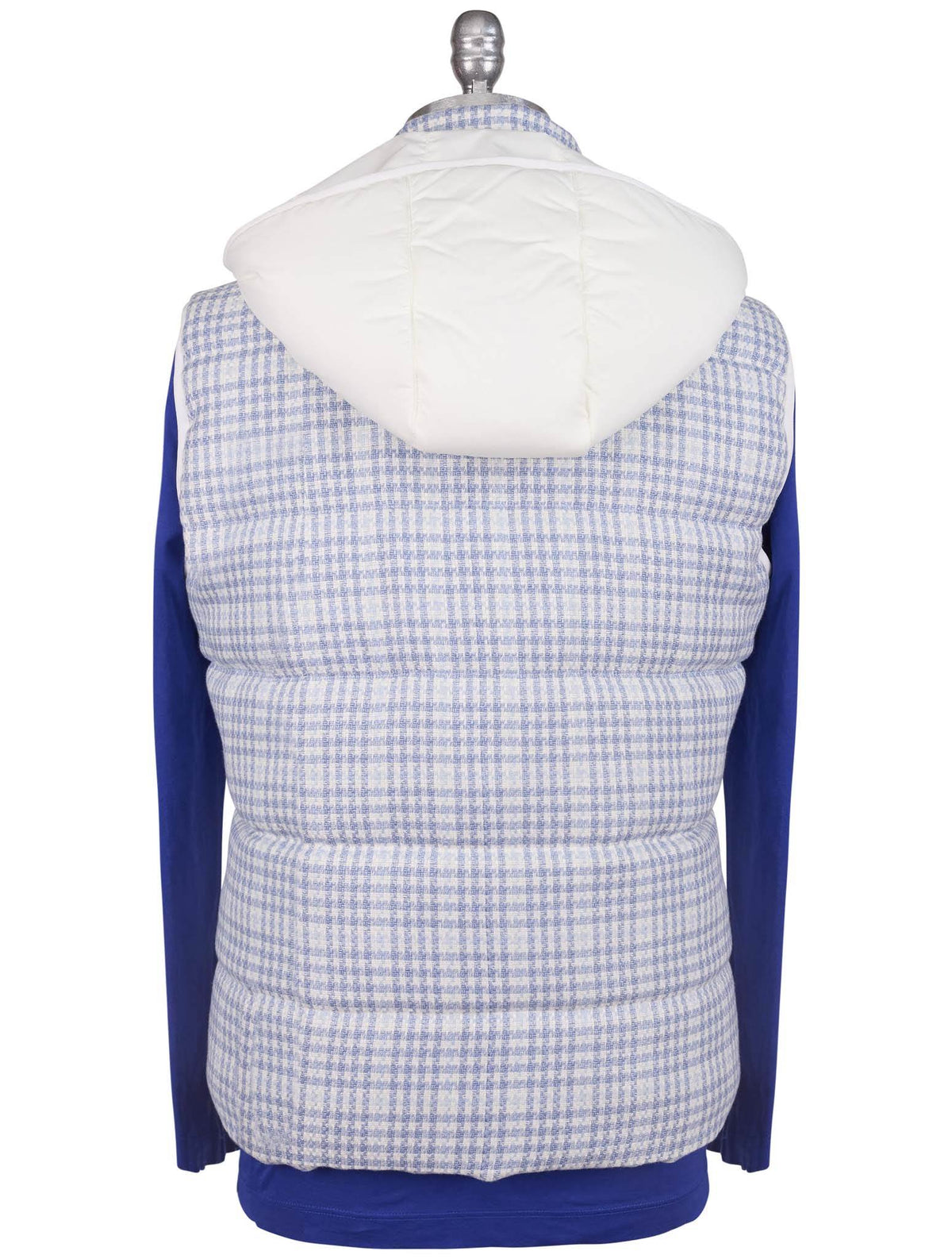 Kiton Light Blue White Linen Cashmere Virgin Wool Vest