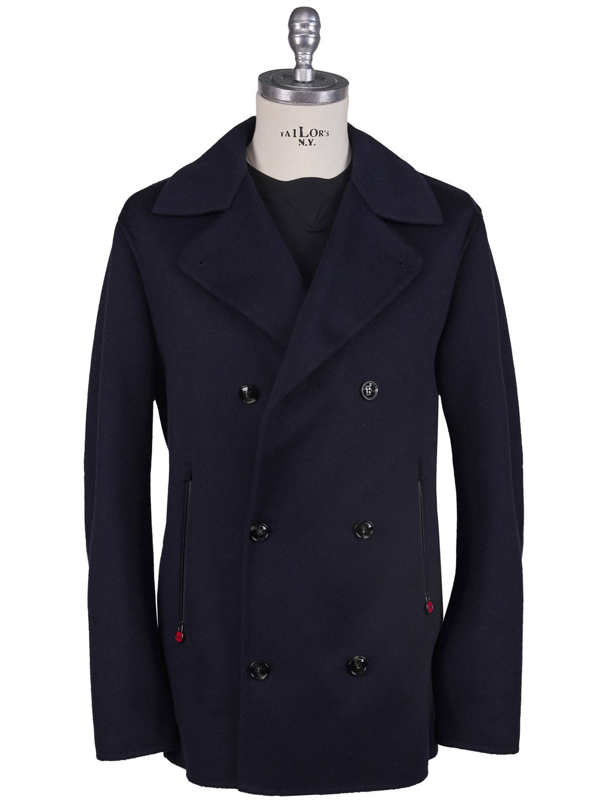 Kiton Kiton Blue Cashmere Double Breasted Coat Blue 000