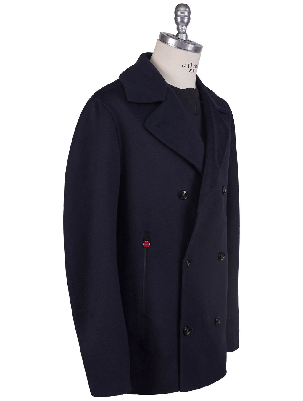 Kiton Kiton Blue Cashmere Double Breasted Coat Blue 001