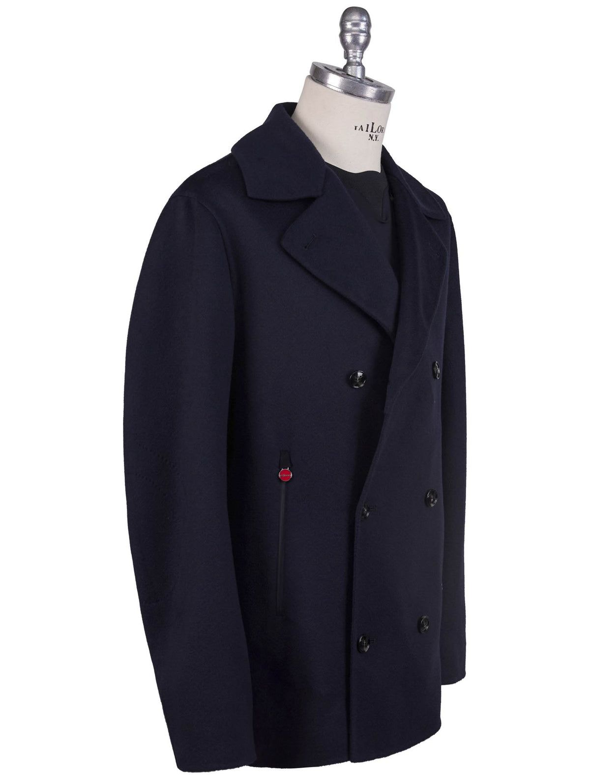 Kiton Kiton Blue Cashmere Double Breasted Coat Blue 001