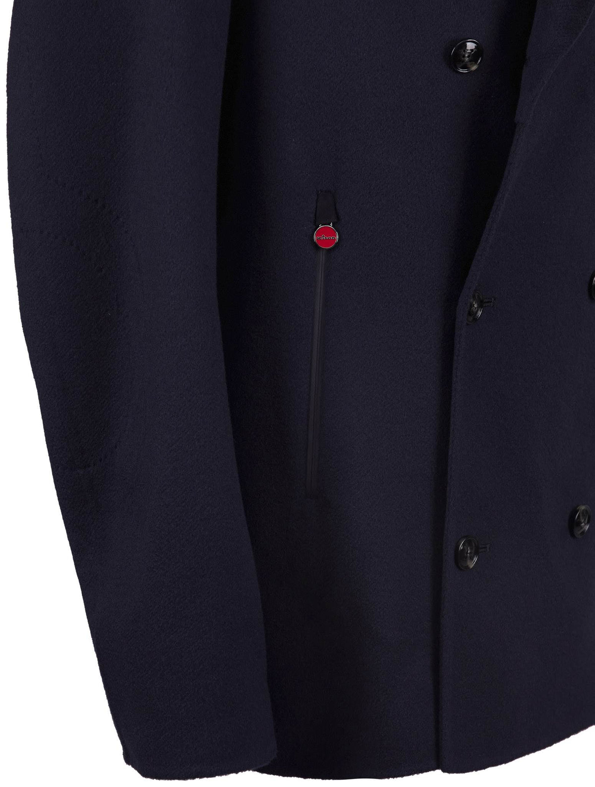 Kiton Blue Cashmere Double Breasted Coat