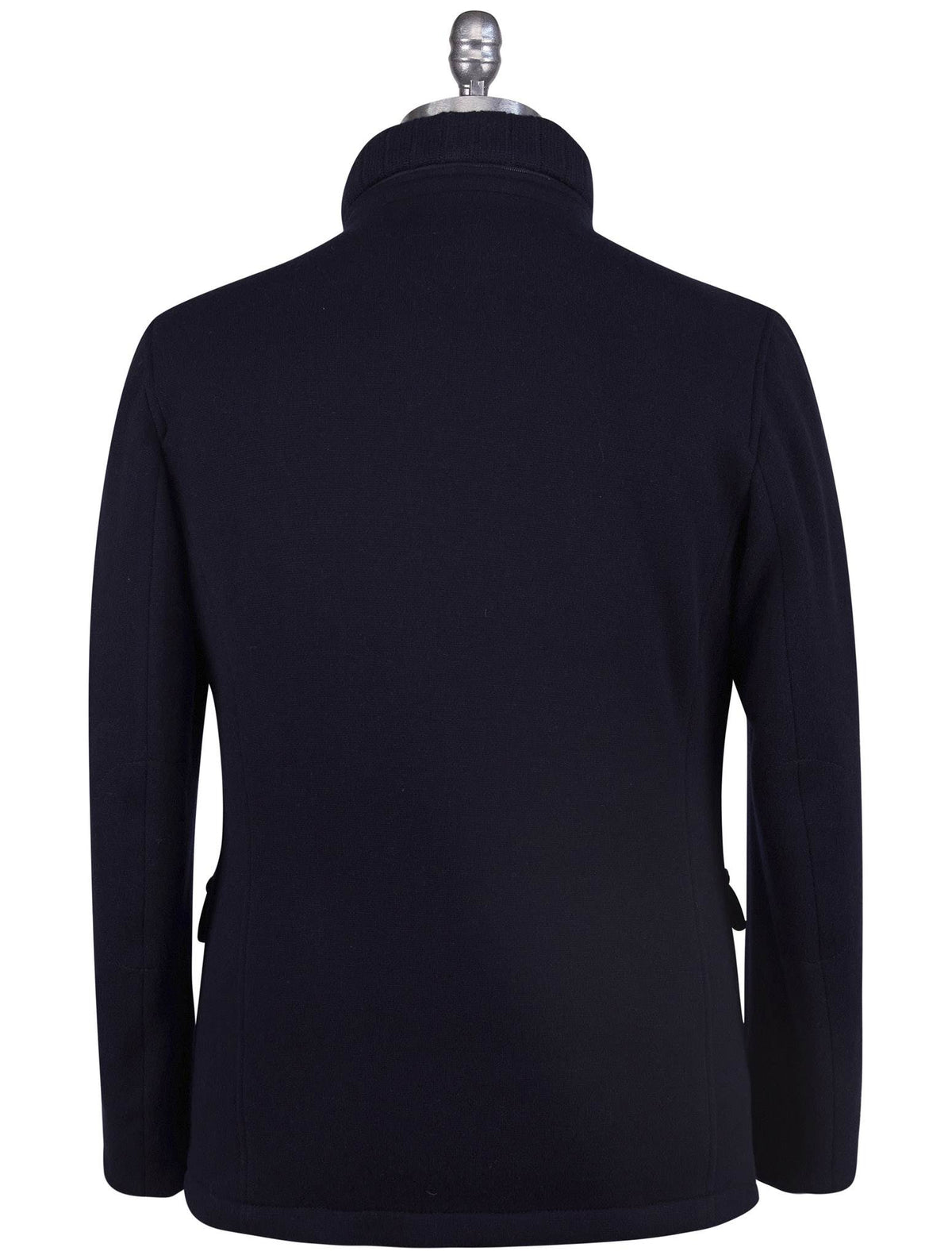 Kiton Blue Wool Cashmere Pa Coat