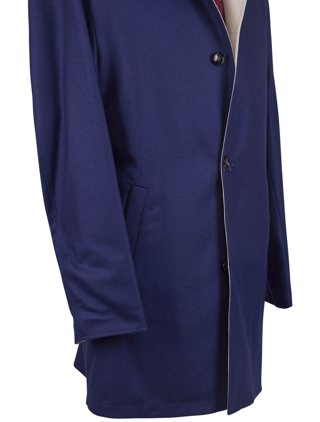 Kiton Blue Beige Cashmere Pl Reverse Overcoat
