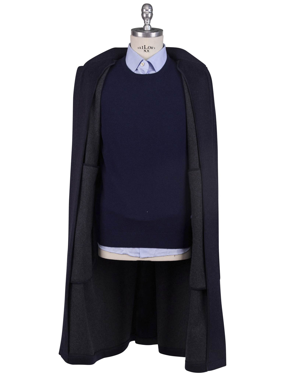 Kiton Blue Cashmere Overcoat