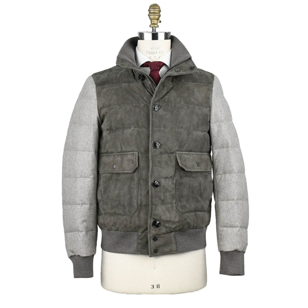 Kiton Kiton Beige Cashmere Calfskin Leather Coat Beige 000