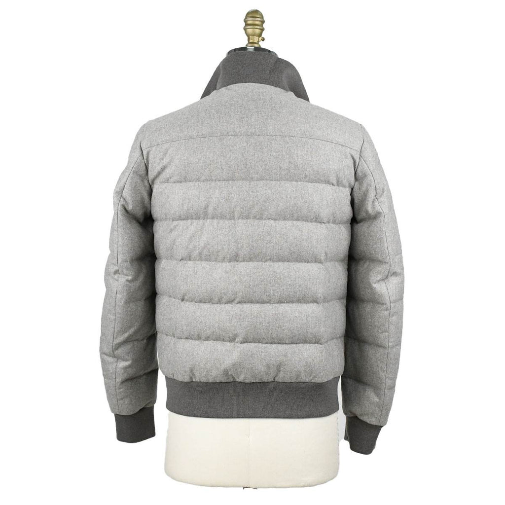 Kiton Beige Cashmere Calfskin Leather Coat