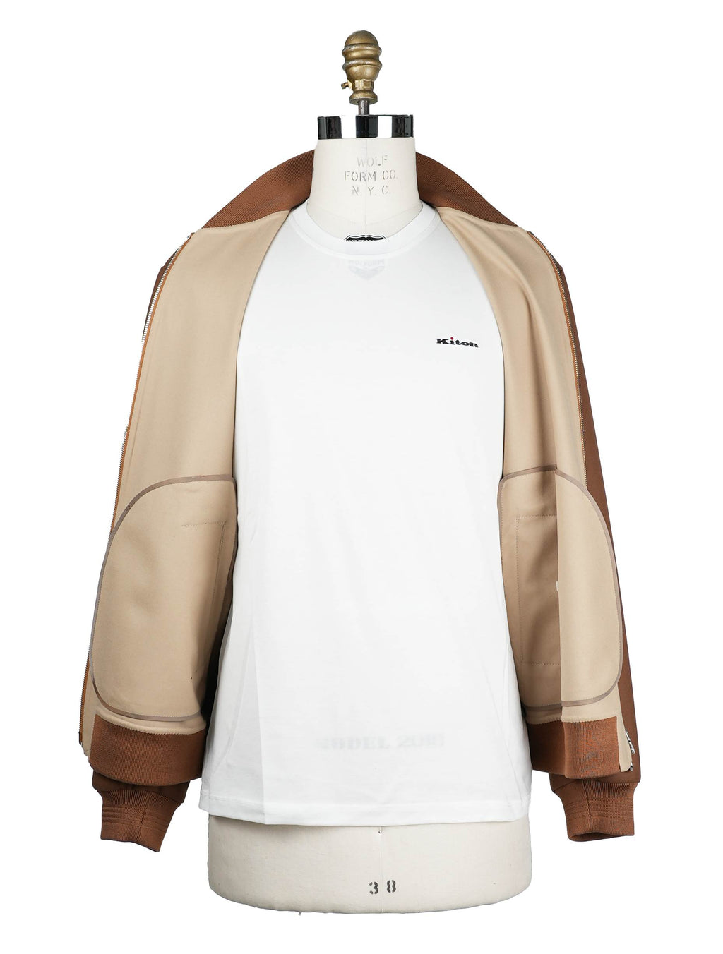 Kiton Light Brown Wool Ea Coat