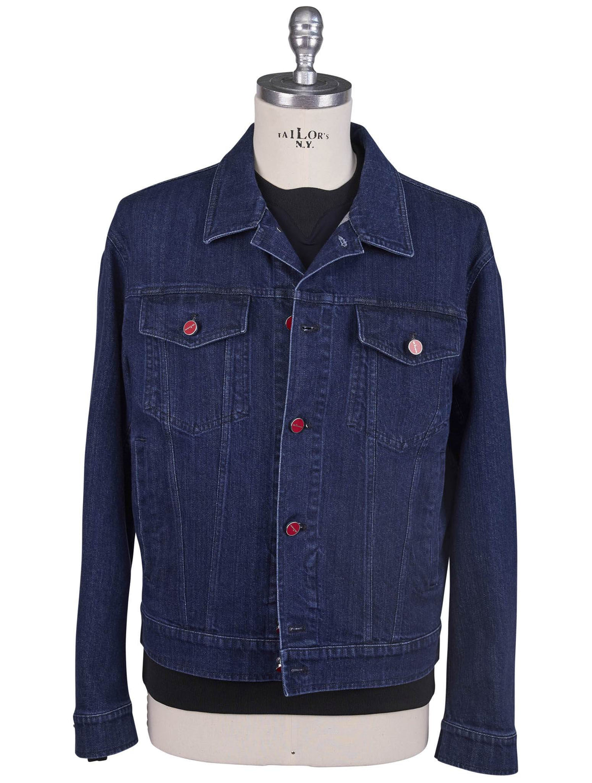 Kiton Blue Cotton Ea Coat