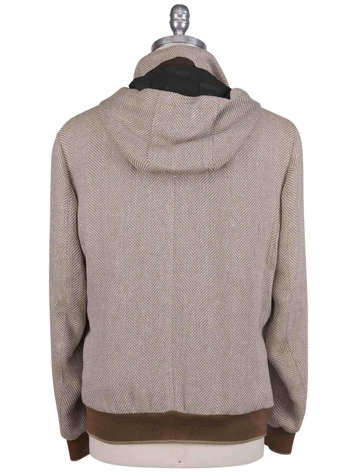 Kiton Beige Brown Cashmere Linen Coat