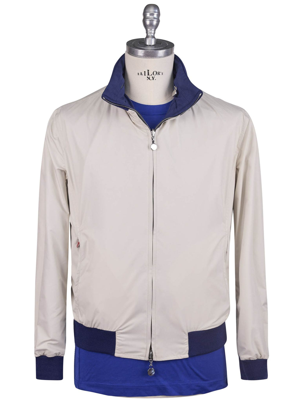Kiton Blue Cashmere Silk Coat