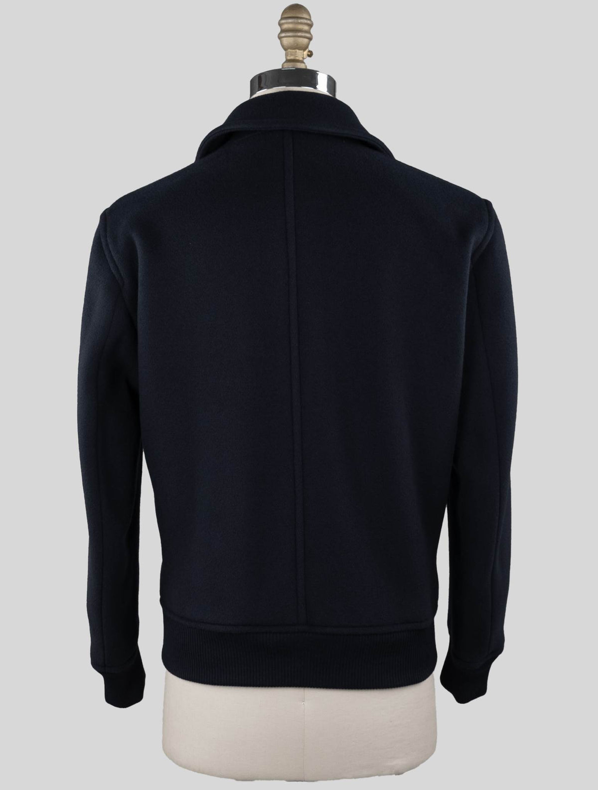 Kiton Blue Virgin Wool Cashmere Coat
