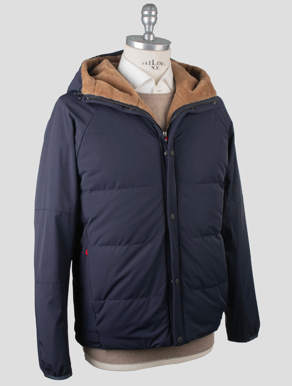 Kiton Kiton Pa Ea Virgin Wool Silk Coat Blue 001