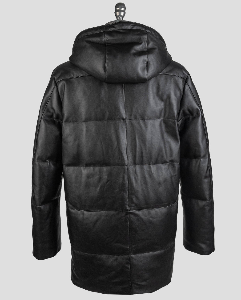 Kiton Black Leather Vicuna Perù Coat