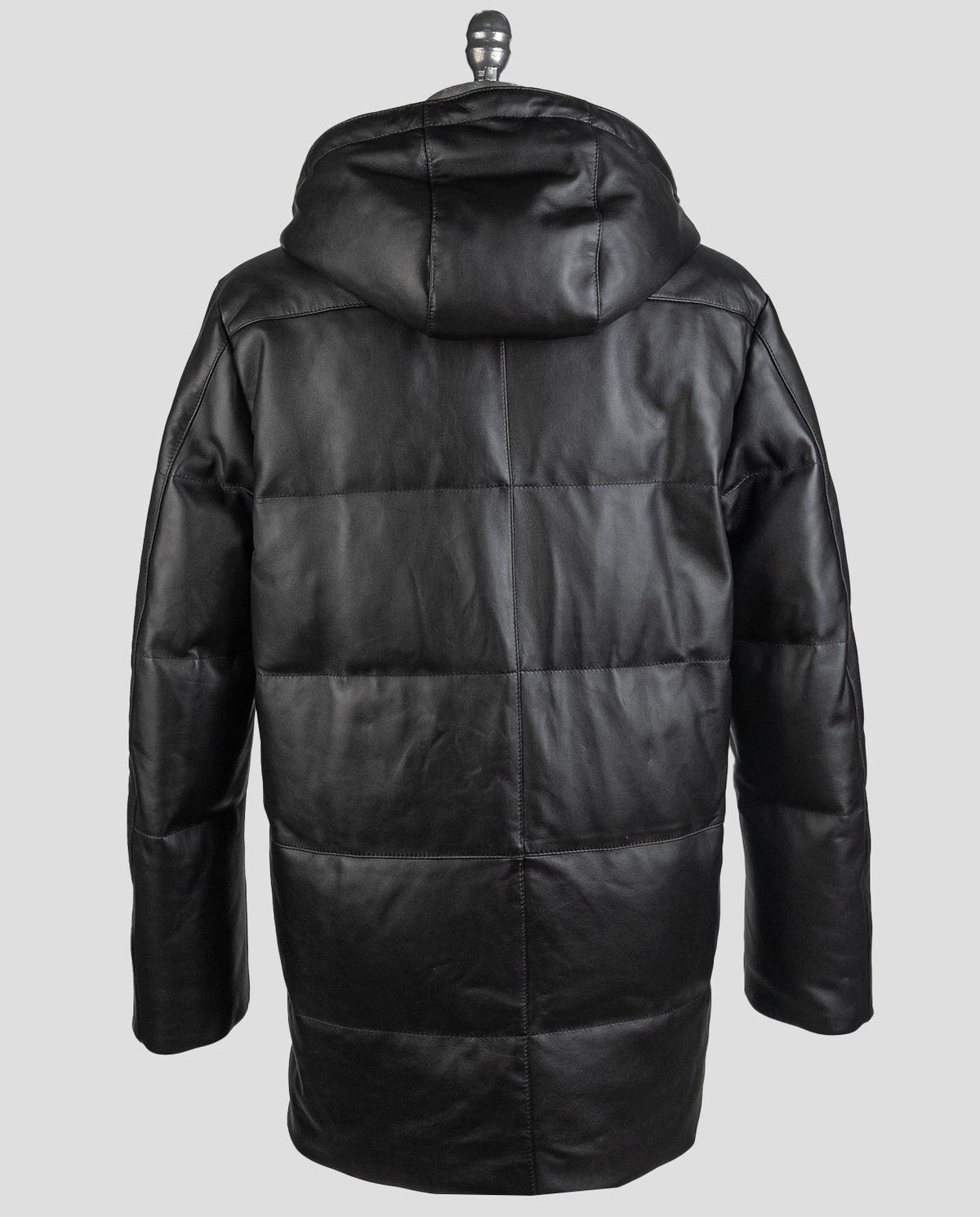 Kiton Black Leather Vicuna Perù Coat