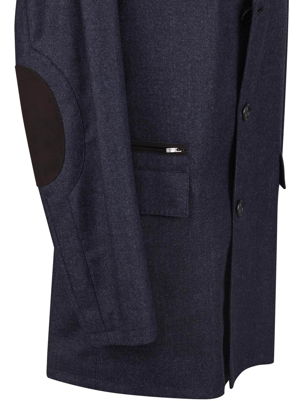 Kiton Blue Wool Cashmere Coat