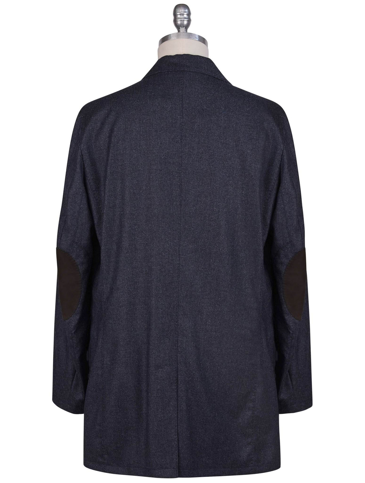 Kiton Blue Wool Cashmere Coat