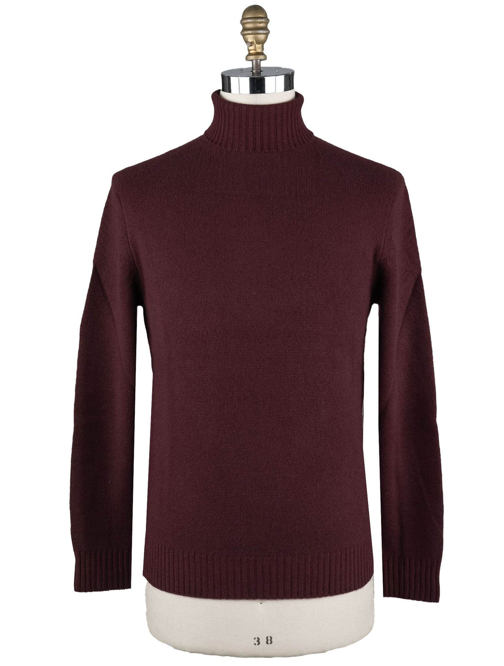 Malo Burgundy Virgin Wool Sweater Turtleneck