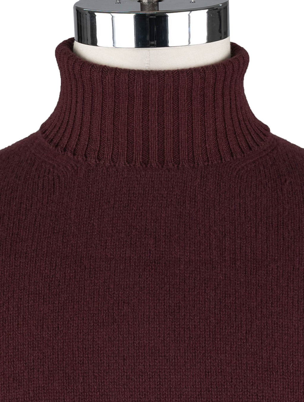 Malo Burgundy Virgin Wool Sweater Turtleneck