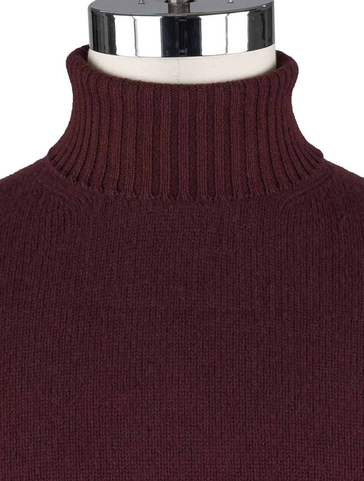 Malo Burgundy Virgin Wool Sweater Turtleneck