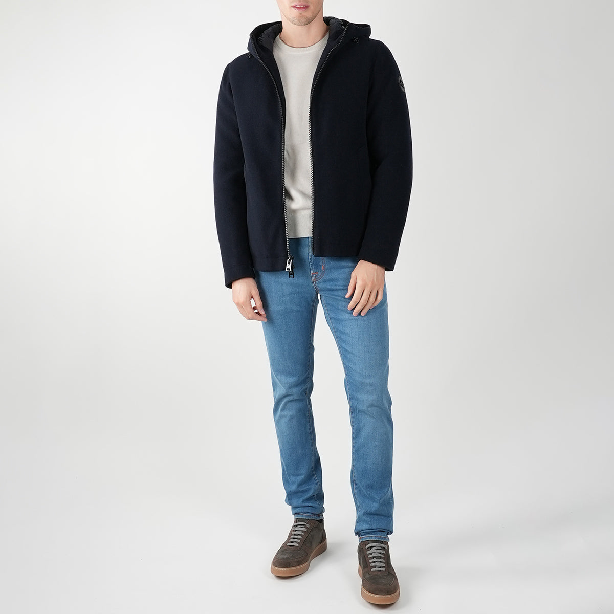 Woolrich Blue Wool Pa Pacific Coat