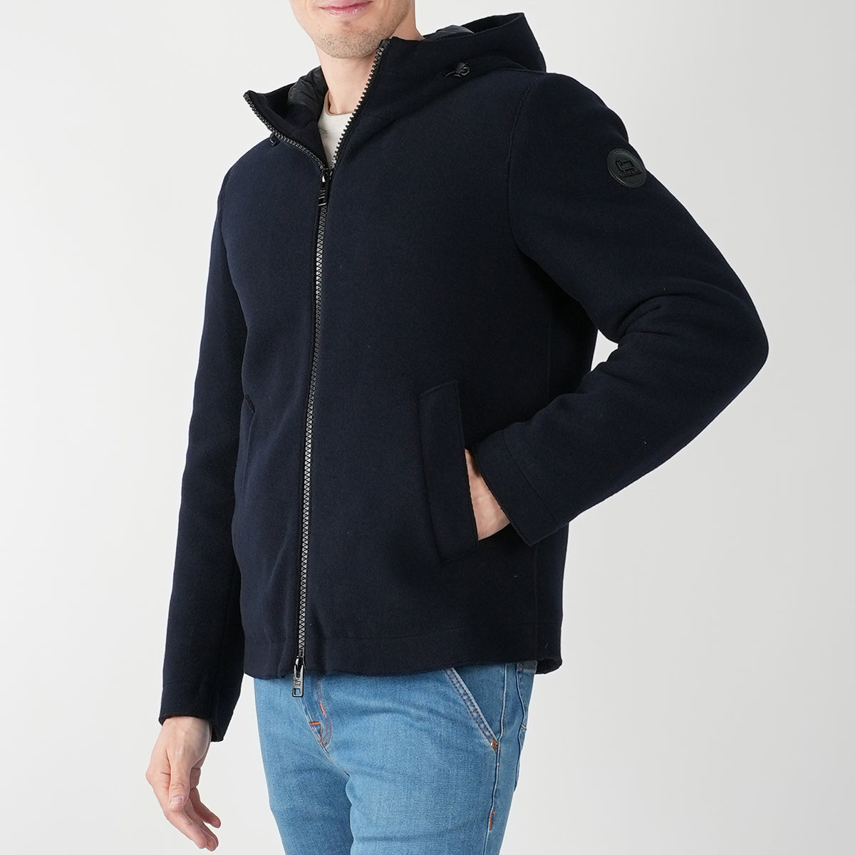 Woolrich Blue Wool Pa Pacific Coat