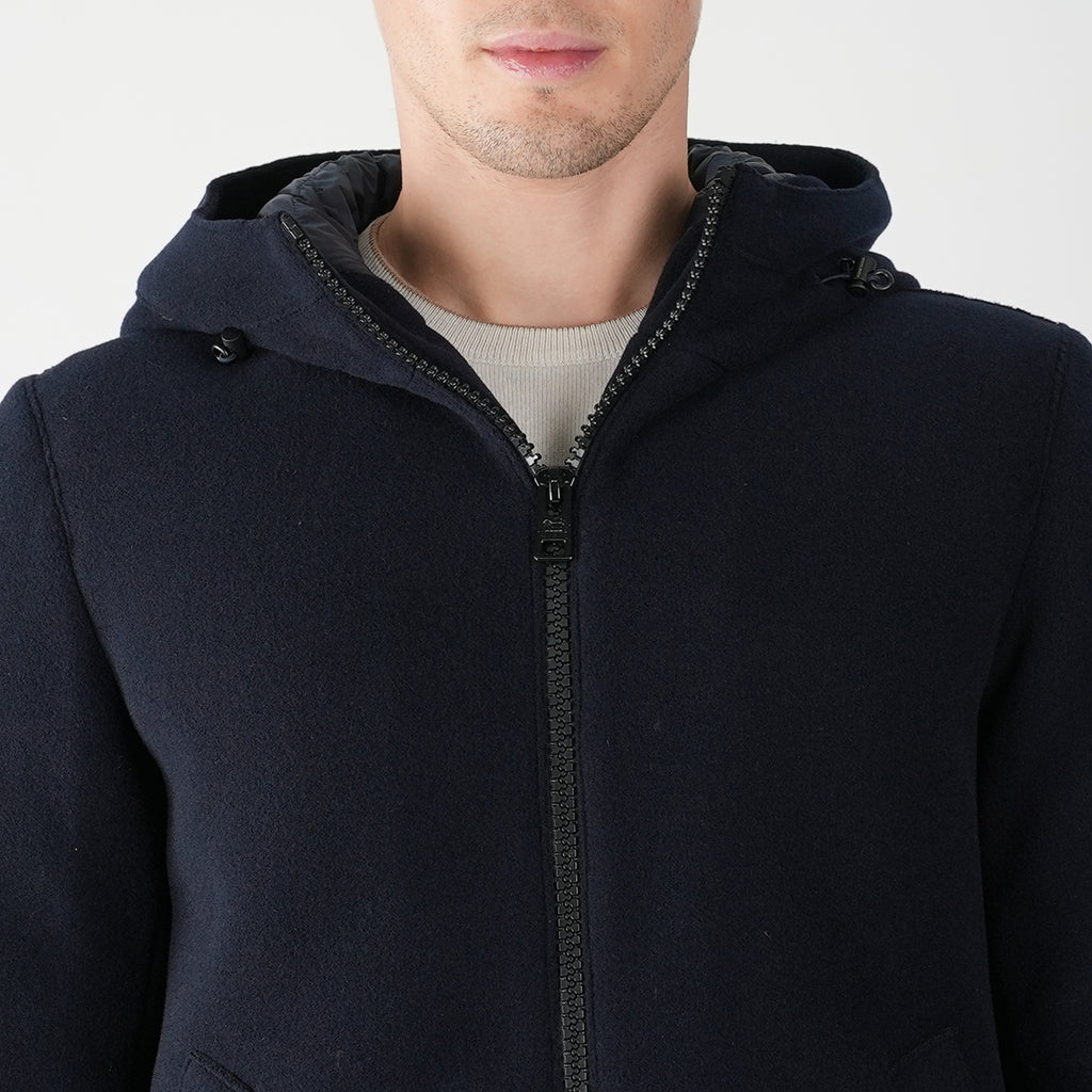 Woolrich Blue Wool Pa Pacific Coat