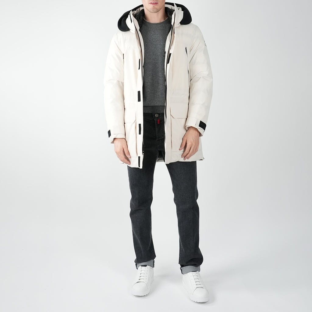 Woolrich White Pl Pertex Long Parka Coat