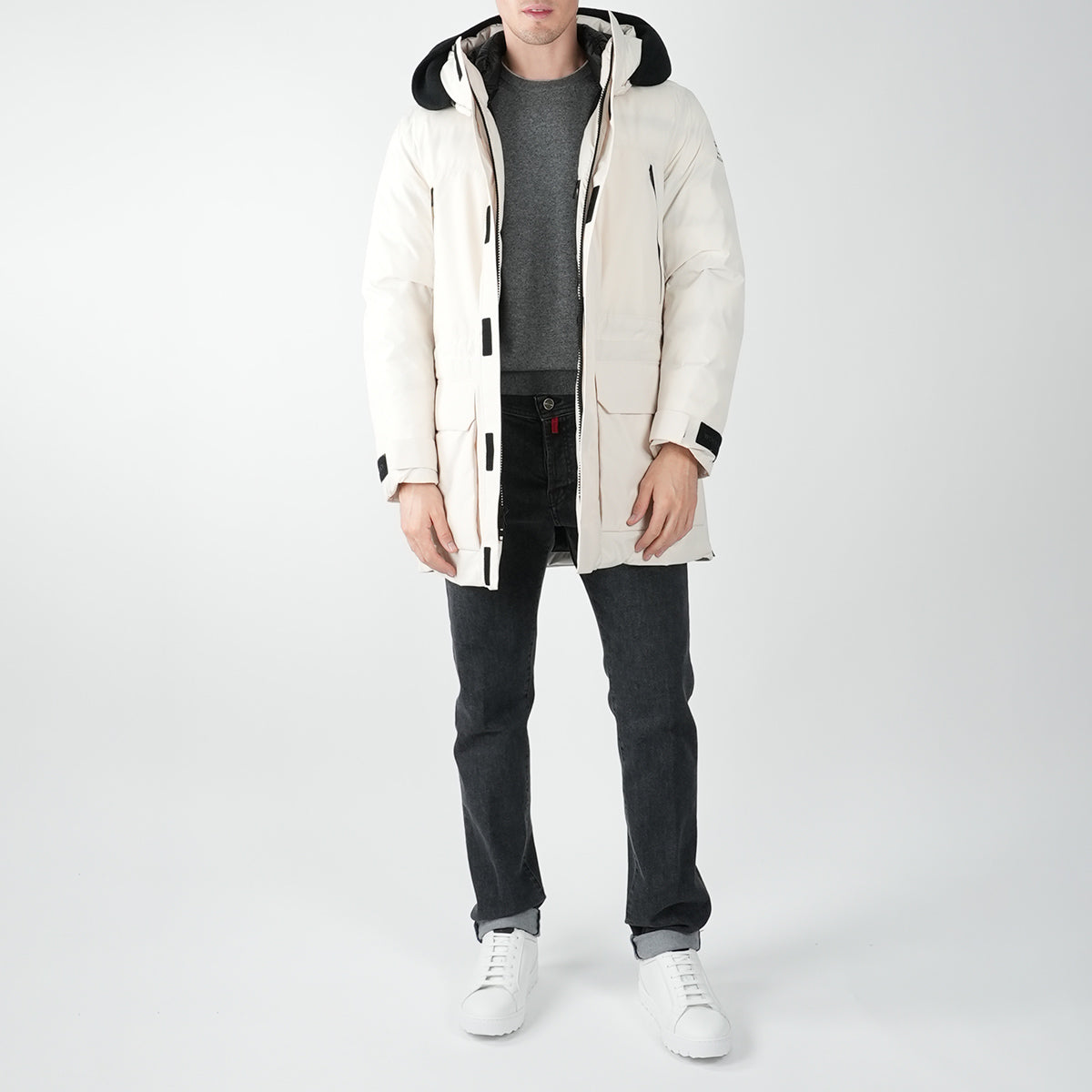 Woolrich White Pl Pertex Long Parka Coat